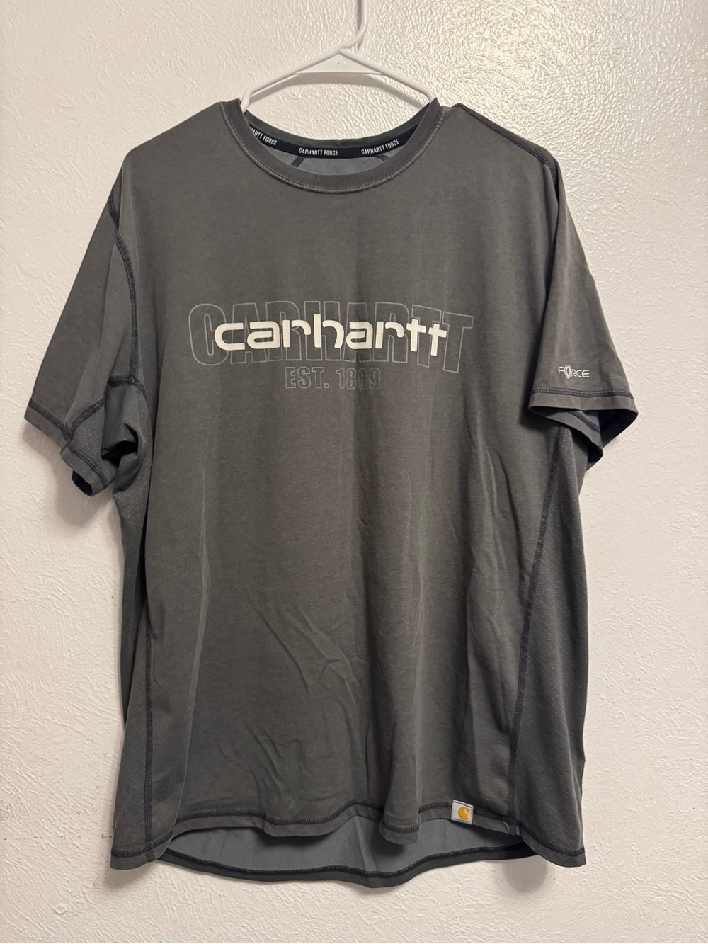 Carhartt Men's Charcoal Gray Logo Short Sleeve Tee